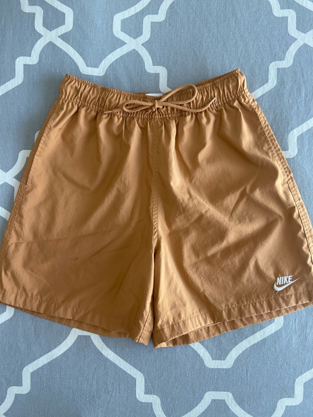 Nike Men's Burnt Orange Drawstring Athletic Shorts